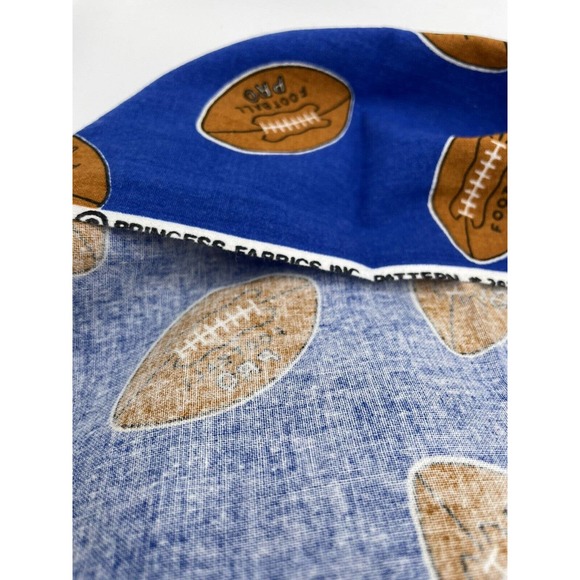 Princess Fabrics Sports Cotton Fabric Blue with Footballs, 1.8yds x 44” - Picture 4 of 4